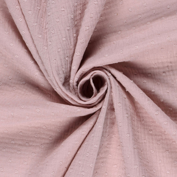 Muslin fabric Dots Pink