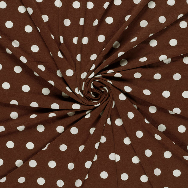 Viscose Vortex Jersey tissu Marron imprimé 