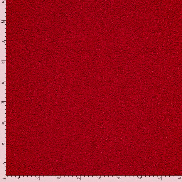 Bouclé tissu Unicolore Rouge