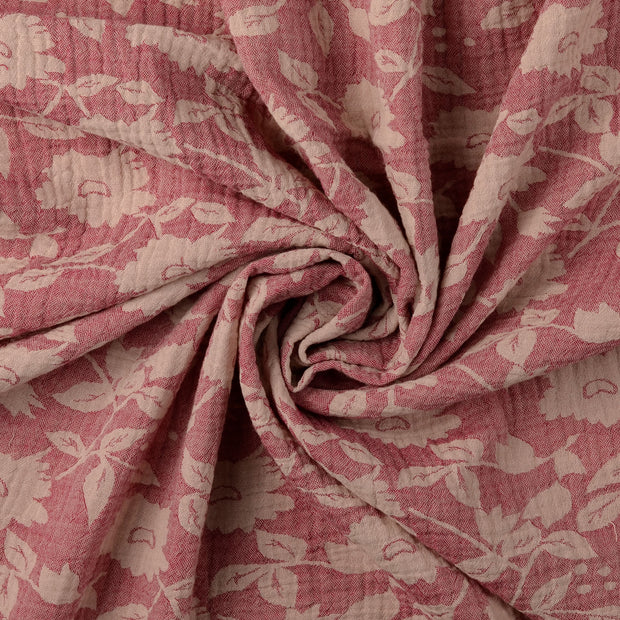 Double gaze tissu Rose 
