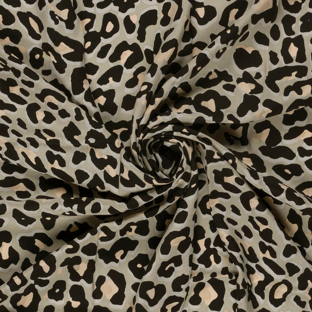 Viscose Poplin fabric Beige printed 