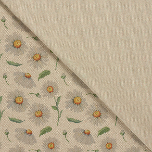 Aspect Lin tissu fleurs imprimé numérique 