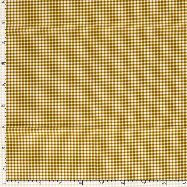 Cretonne fabric Checks Brown