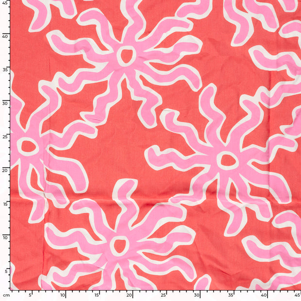 Bambou Poplin tissu Soleils Rose