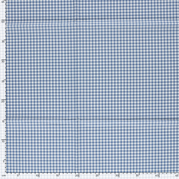 Cretonne fabric Checks Light Blue
