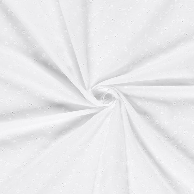 Cotton Poplin fabric White embroidered 