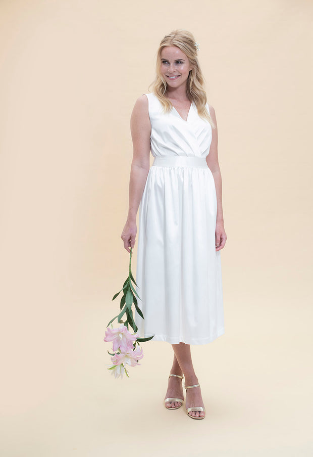 Satin Stretch fabric Unicolour Off White