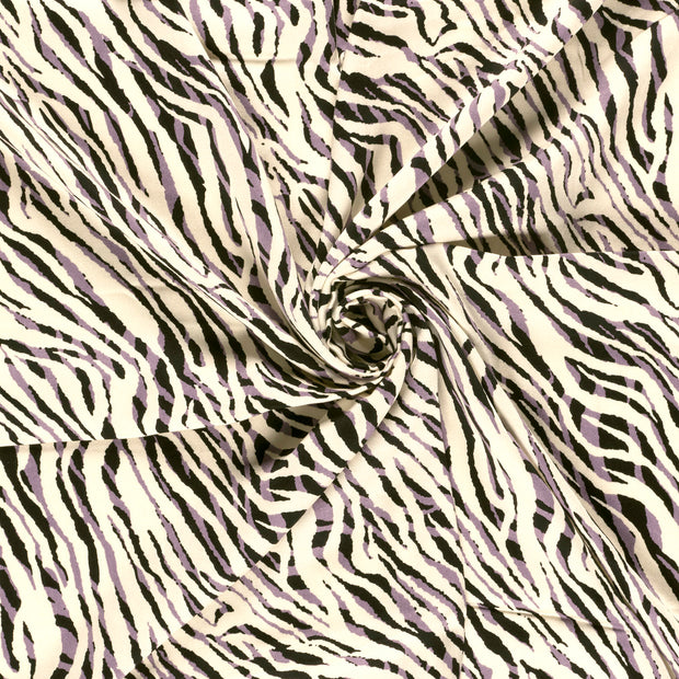 Viscose Satin tissu Noir imprimé 