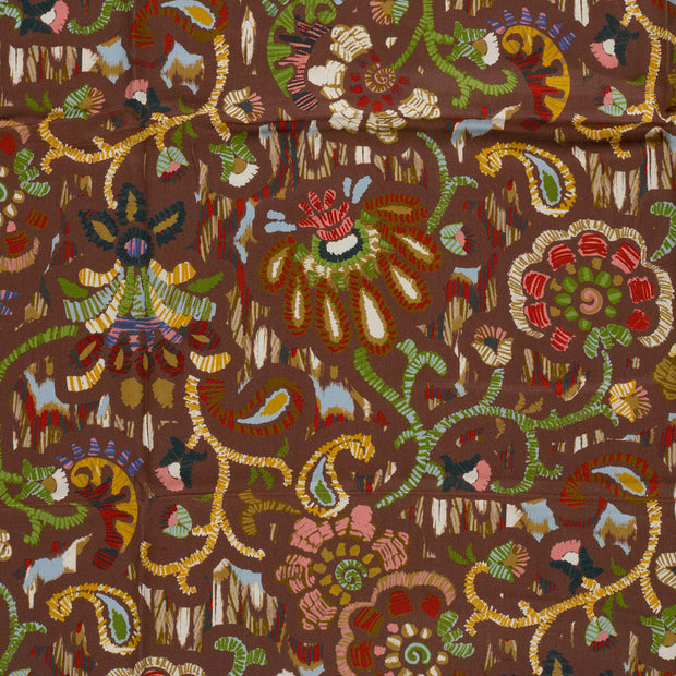 Viscose Satin fabric Brown shiny 