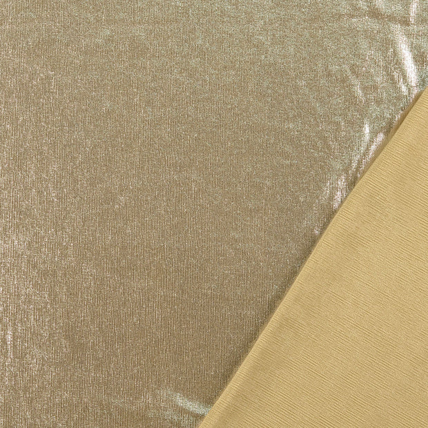Polyester Jersey fabric beige Lurex 