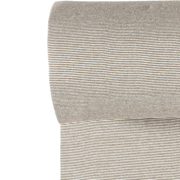 Bord Cote Fil Teint tissu rayures Marron taupe