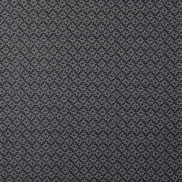 Popeline de Coton tissu fleurs Noir