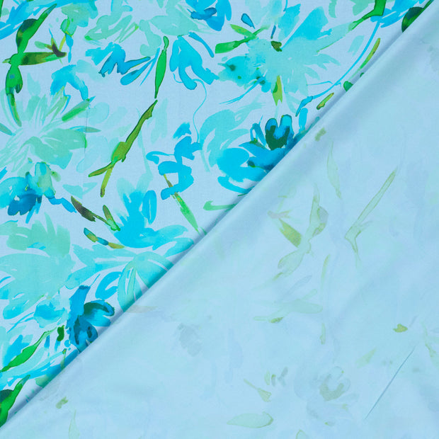 Viscose Satin tissu fleurs imprimé numérique 