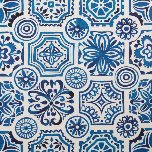 cretonne tissu fleurs Bleu Marine