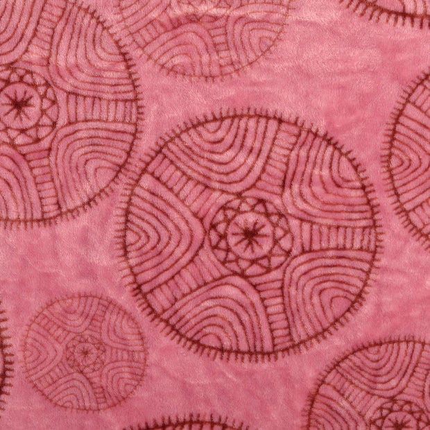 fleece fabric Mandala's Brown