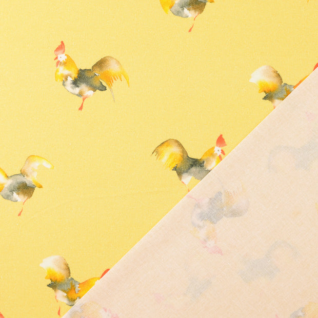 Cretonne tissu Jaune imprimé numérique 