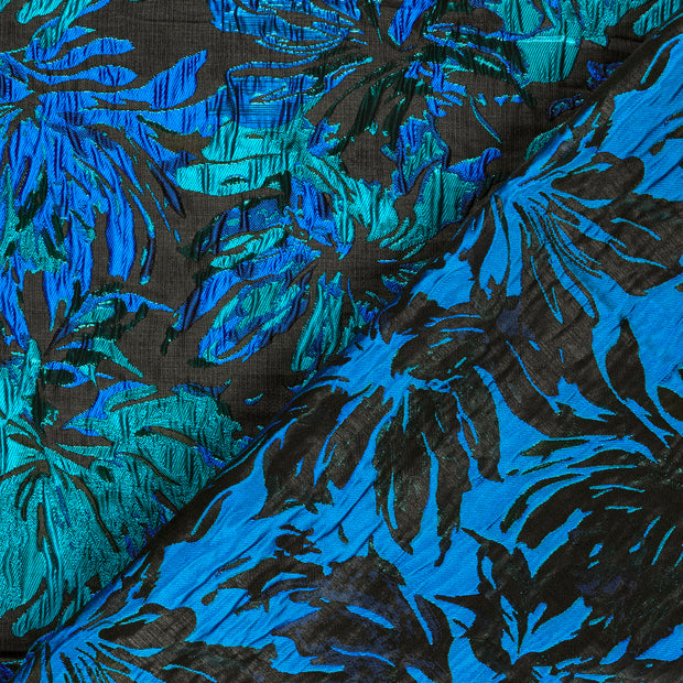 Jacquard tissu fleurs Lurex 