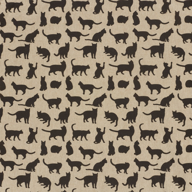 Linen Look fabric Black matte 