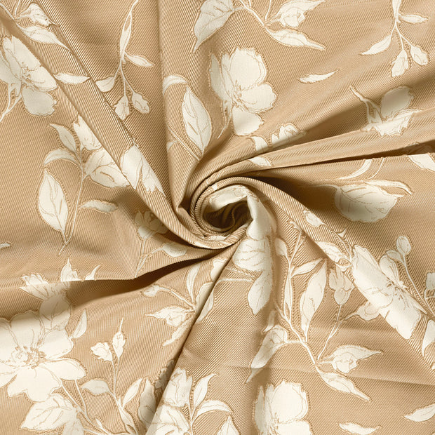 Woven Polyester fabric Beige jacquard 