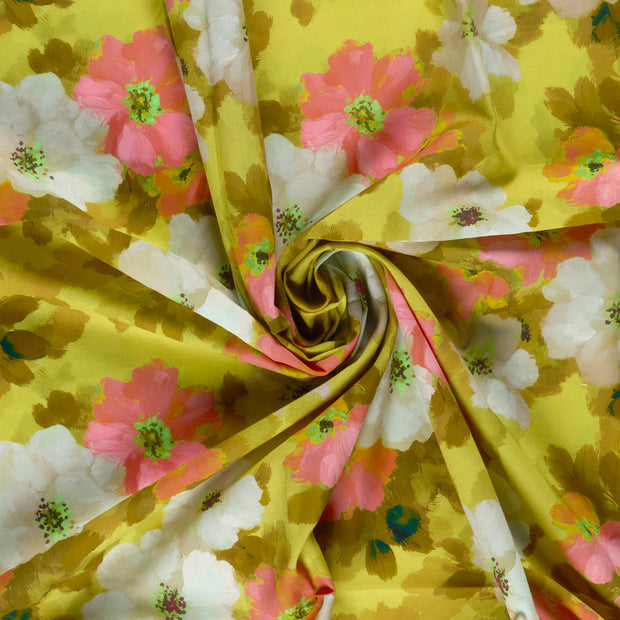 Voile fabric Oker digital printed 