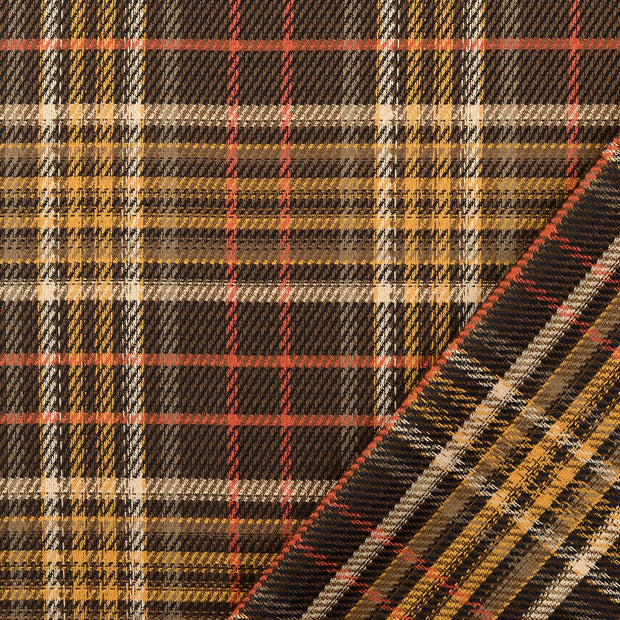 Popeline de Viscose tissu Ocre fil teint 