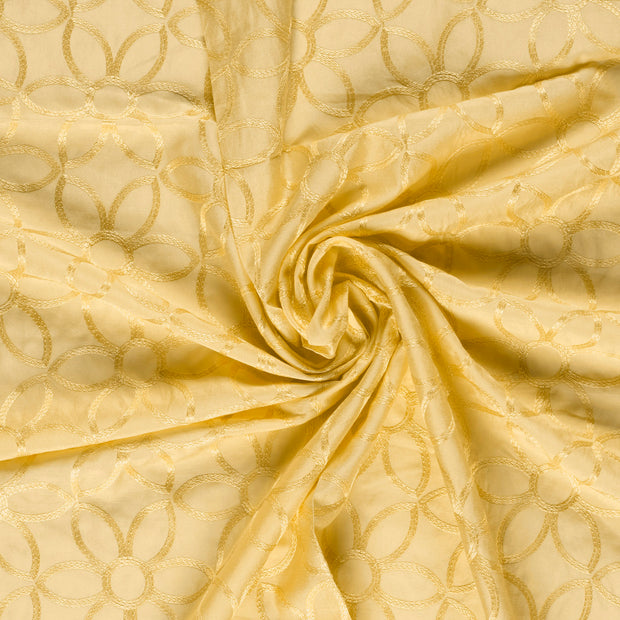  fabric Light Yellow embroidered 