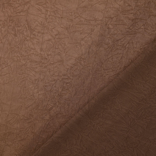 Satin tissu Marron froissé 