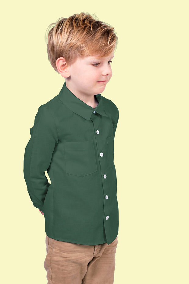 Coton Popeline GOTS tissu Unicolore Vert foncé