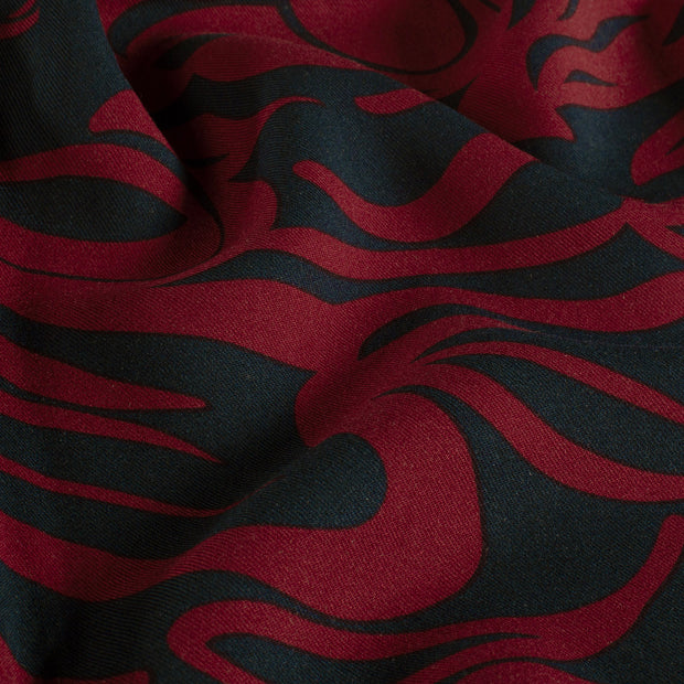 Sergé de Viscose tissu Abstrait Bordeaux