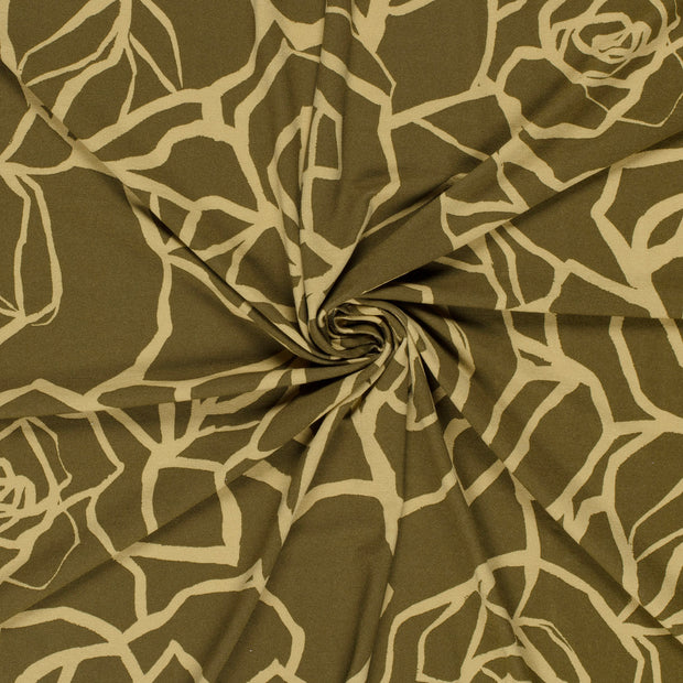 Viscose Vortex Jersey fabric Taupe Grey printed 