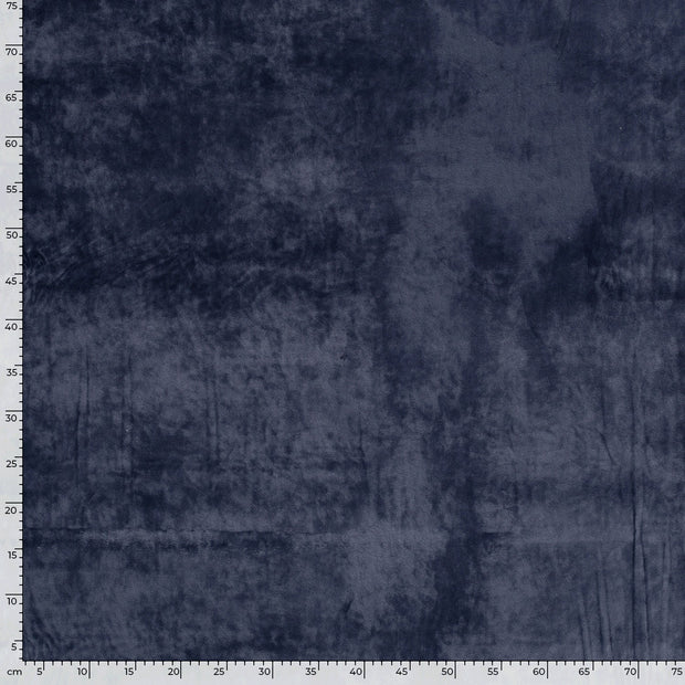 Velvet fabric Unicolour Steel Blue