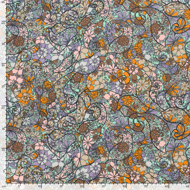Polyester Bubble tissu fleurs Menthe