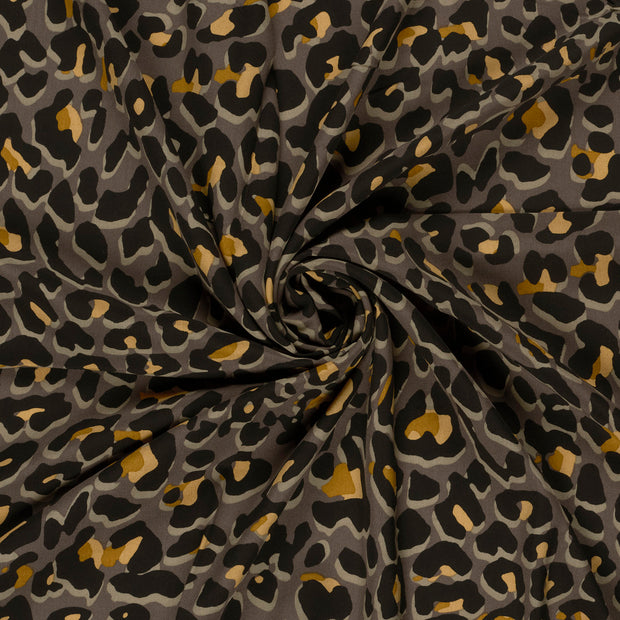 Popeline de Viscose tissu Gris imprimé 
