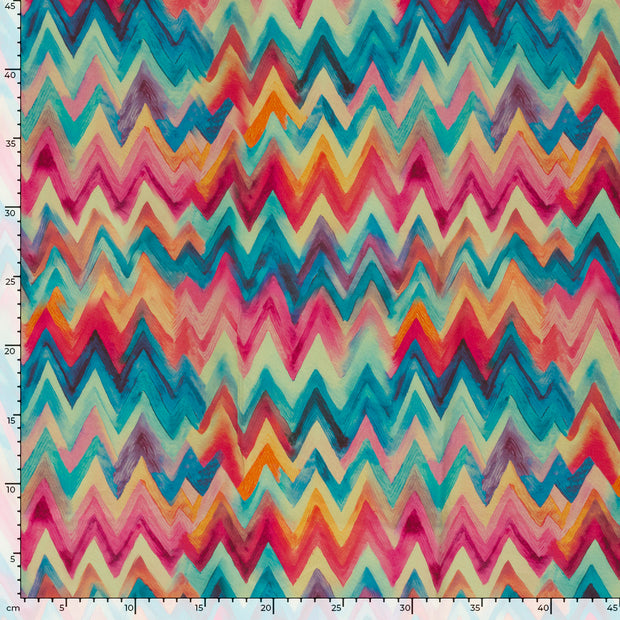 Viscose Satin fabric Abstract Mint