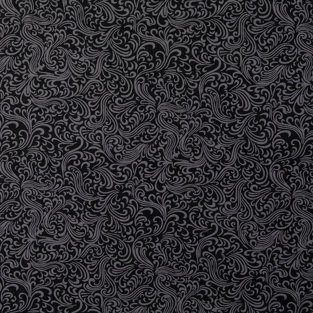 Popeline de Coton tissu ornements Noir