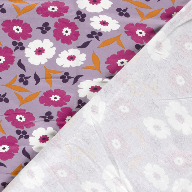 French Terry fabric Flowers brushed and digital printed 