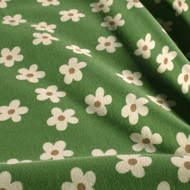  tissu fleurs Vert Olive