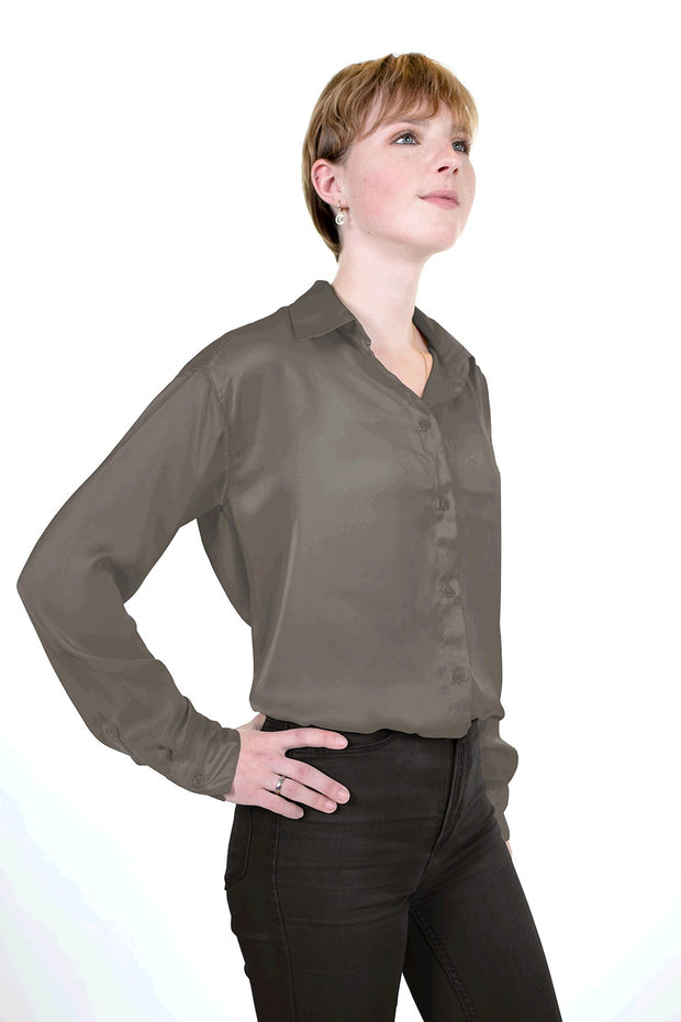 Satin Stretch fabrik Uni Hellgrau