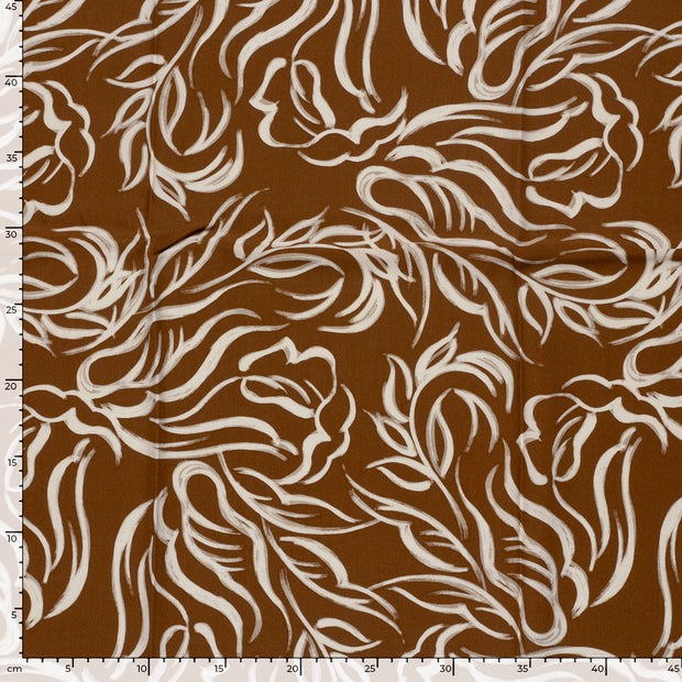 Viscose Twill fabric Abstract Brown