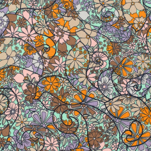 Polyester Bubble tissu fleurs Menthe