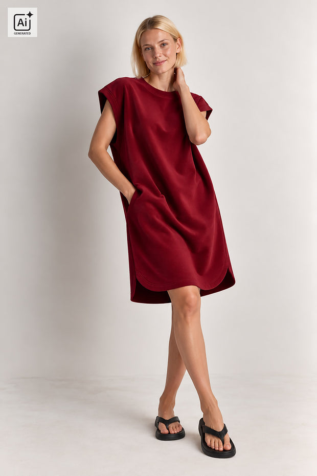 Jersey tissu Unicolore Bordeaux