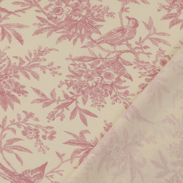 Cotton Poplin fabric Old Pink printed 
