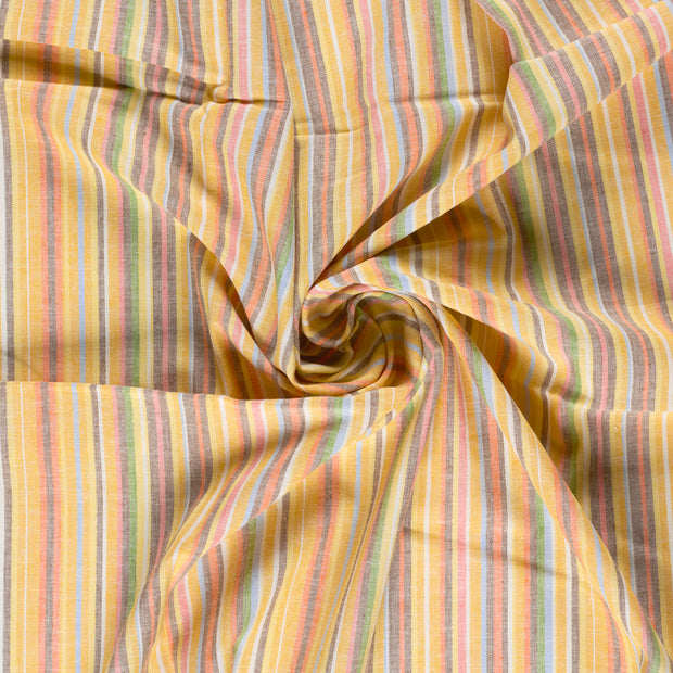 Lin tissu Jaune fil teint 