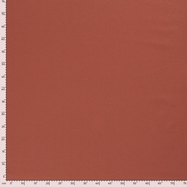 Knitted Waffle fabric Unicolour Redwood