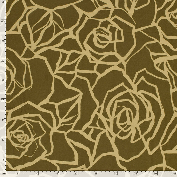 Viscose Vortex Jersey fabric Abstract Taupe Grey
