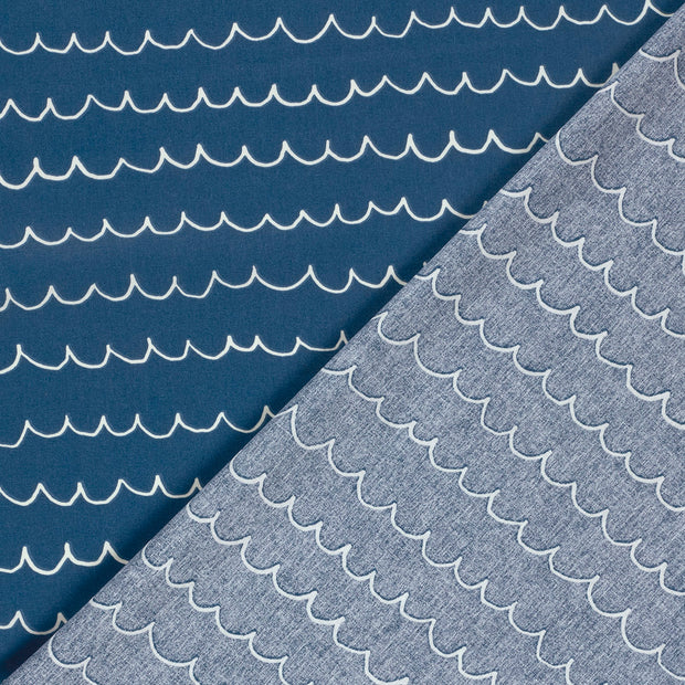 Cotton Poplin fabric Aqua printed 