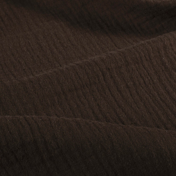 Double gaze très large tissu Unicolore Marron Foncé