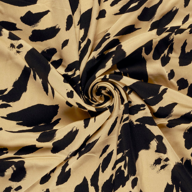 Viscose Satin fabric Beige printed 