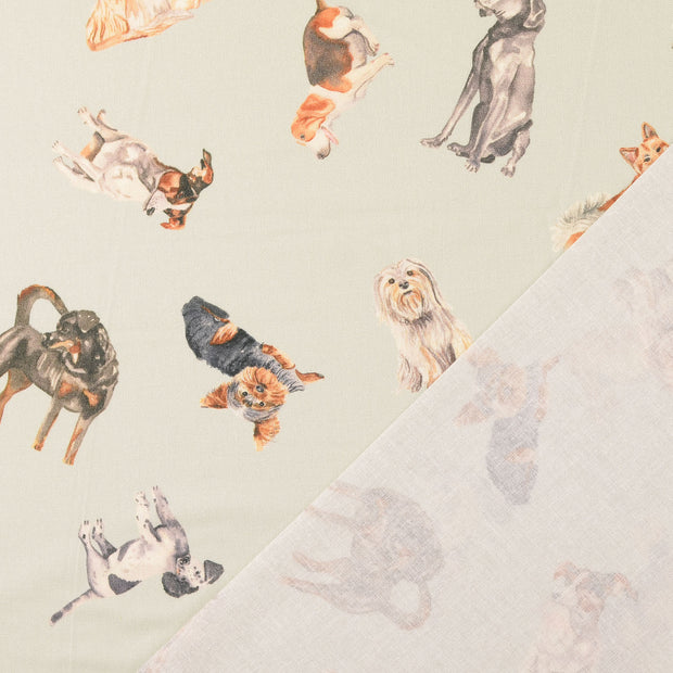 Cretonne fabric Grey digital printed 