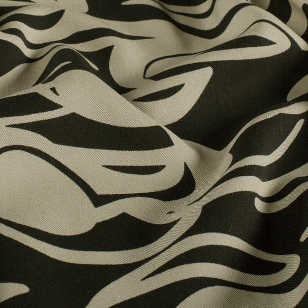 Sergé de Viscose tissu Abstrait Noir
